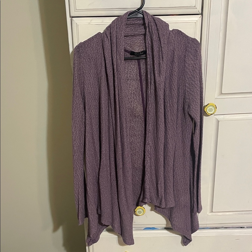 Laila Jayde Lavender Draped Cardigan